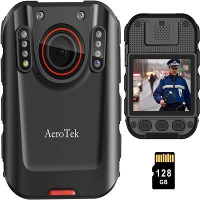 2K Body Camera, Police Body Cam with Video Recording and Ultra Infrared Night Vision, Body Worn Camera for Law Enforcement Recorder (128GB Card Set)