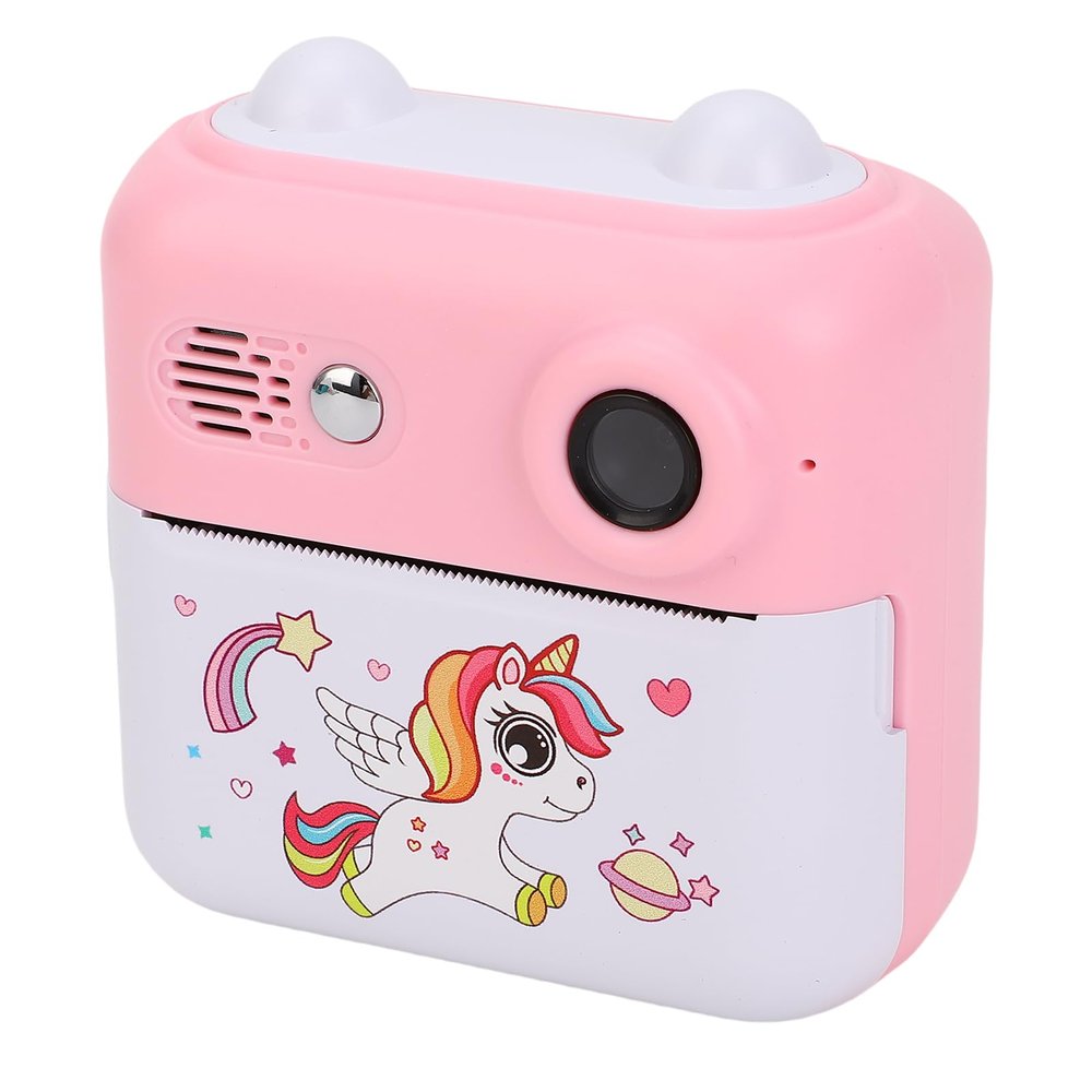 Luqeeg Mini Instant Camera, Dual Lens 24MP 1080P Video 2.4 Inch Screen Fun Games Music Playback USB Rechargeable Thermal Print Camera with Print Paper for Children Festival Travel