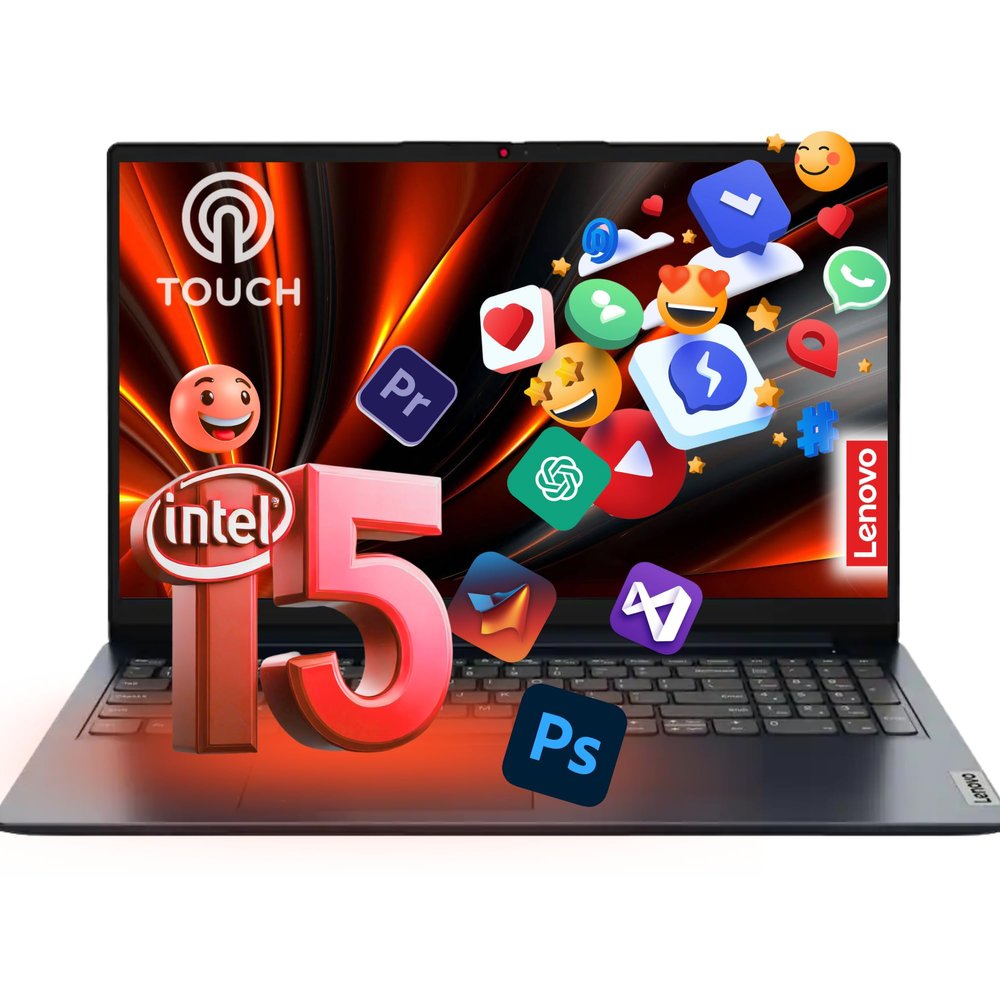 Lenovo IdeaPad Business Laptop with Office 365 for Web - 15.6" FHD Touchscreen - Intel 10-Core i5 (Outperforms i7-1255U) - 12GB RAM - 1TB Storage (512GB SSD w/ 512GB External) - no Mouse