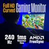 Westinghouse 32 Inch Curved Full HD White Gaming Monitor, 240Hz, AMD FreeSync Support, Low Motion Blur, 1500R Curve, 1920 x 1080, for PC Games with Built in Speakers, DisplayPort, HDMI view 2