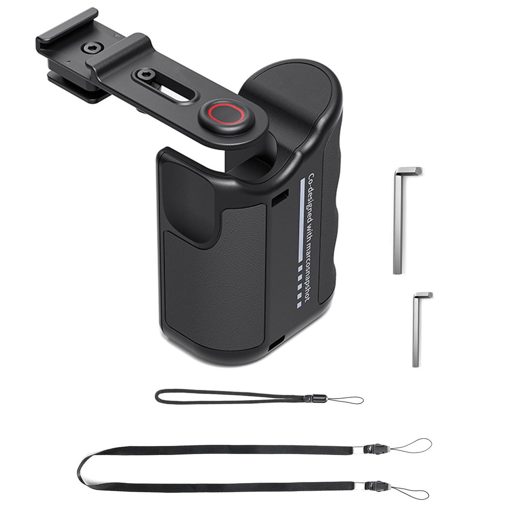 Sports Camera Hand Grip 1/4" Mounting Thread Secure Street Photography Handle with Neck Wrist Strap Fit for Hero Series
