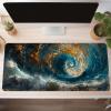 Mouse Pad Blue Gaming Mouse Pad Abstract Computer Desk Mat Keyboard Mat with Stitched Edges Waterproof Anti-Slip Rubber Base Smooth Surface PC for Home Office Accessories, Gifts 64 x 32 in PjY80 1-G view 2