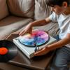 12 Inch Turntable Mat, Abstract Music Notes Record Player Mat Anti-Static LP Anti-Slip Pad Suitable for All LP Vinyl Record Players Home Vinyl Record Mat Replacement Accessories view 3