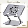 Vestamore Laptop Cooling Stand, Adjustable Desk Riser, Ergonomic for 10-17 Devices, Carbon Steel Frame, USB Fan, Anti-Slip view 3