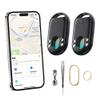 TECKNET 3-in-1 Air Tracker Tag 2-Pack (iOS Only), Rechargeable Smart Bluetooth Tracker, 100dB Alarm & Hidden Camera Detection, Compatible with Apple Find My, Item Finder for Keys, Luggage, Wallet, Pet view 1