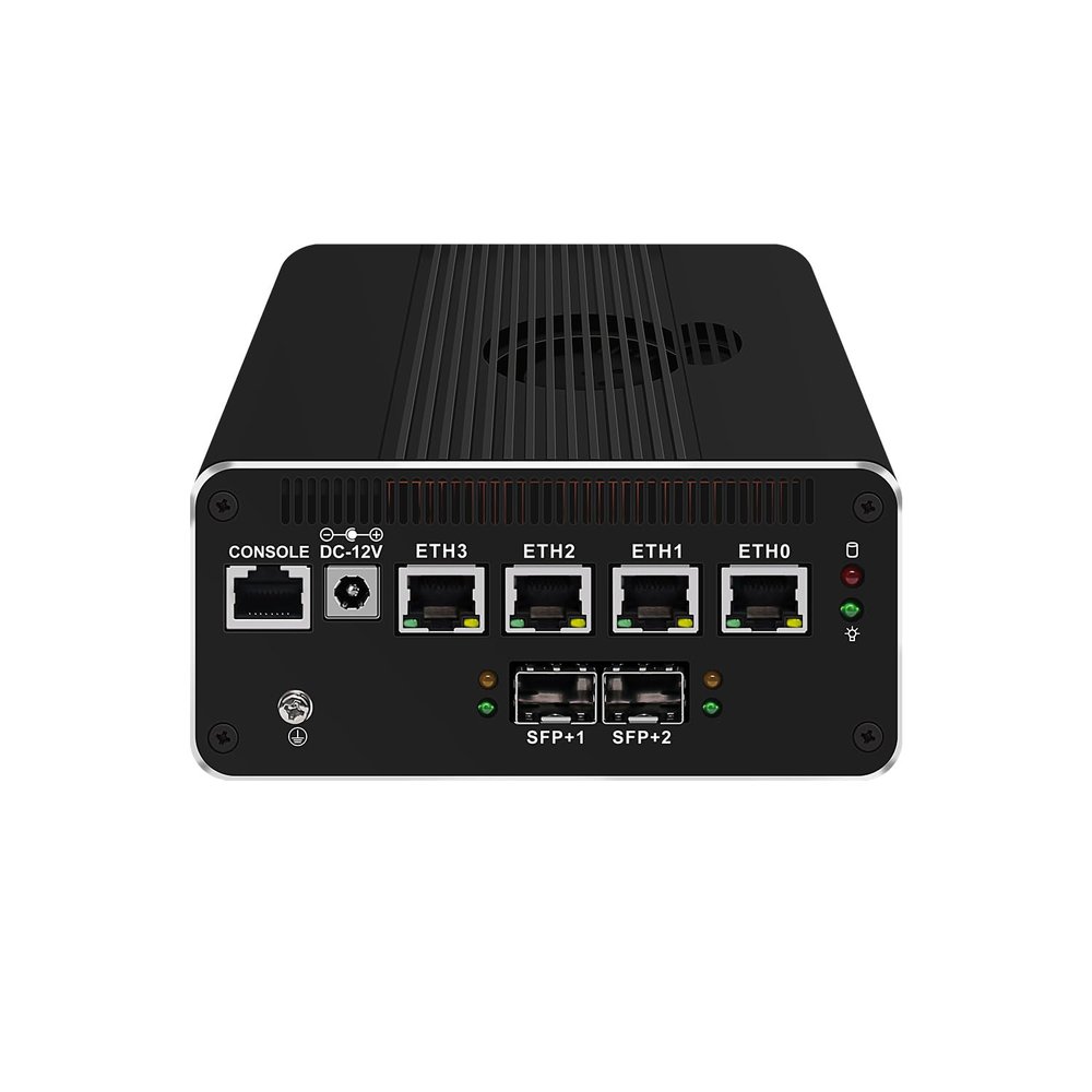 ANDAQI Micro Firewall Appliance, Mini PC, OPNsense, VPN, Router PC, Core I3 1115G4, RJ50, 4 x 2.5G I226-V, 2 x SFP+ Optical 10GbE 82599ES, HDMI, DP, 16G RAM, 128G SSD
