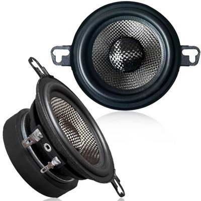 Warzone 2X WZ37PTi 3.5-Inch Super Mid Range Speaker Pair, 4 Ohm, 200W Max, 60W RMS Max, 90dB Sensitivity, Ferrite Magnet, Glass Fiber Cone with Rubber Edge for Pro Car Audio