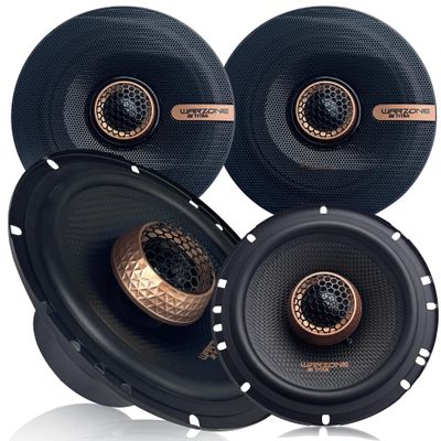 Warzone 4X WZ65PTi 6.5-Inch Super Coaxial Speaker Pair, 4 Ohm, 900W Max, 240W RMS, 92dB Sensitivity, Ferrite Woofer & PEI Dome Tweeter for Pro Car Audio