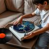 12 Inch Turntable Platter Mat, Moon Butterfly Rubber Silicone Turntable Slipmat Pad, Record Player Mat for All LP Vinyl Record Players, Antistatic Cover and Reduces Noise view 3