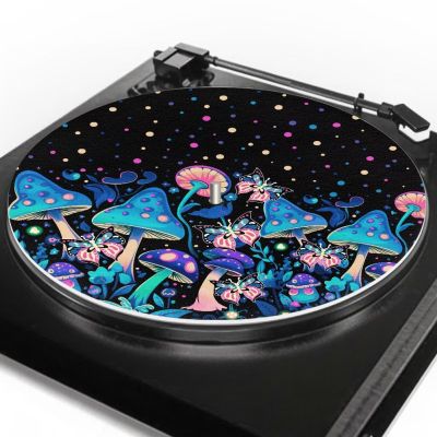 Blue Mushroom Turntable Phonograph Mat Anti Slip Mat LP Record Calibration Plate for Turntable Accessories, 3 MM Thickness
