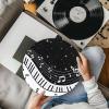 Music Notes Piano Keyboard Turntable Platter Mat Vinyl Record Player Slipmat Pad for LP Records - Anti Static, Non Slip, Shockproof, Durable view 2