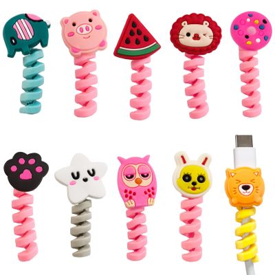 10 Pack Cute Animal Silicone Cable Protectors Universal USB Charger Cord Savers for Phone Tablet Adorable Cat Owl Pig Design Cable Guards