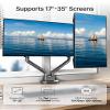 monTEK Dual Monitor Stand Mount with USB for Up to 35" Screens, Each Arm Holds Max 24.3lbs, Full Motion Adjustable Monitor Arm Desk Mount with C-Clamp/Grommet, VESA 75/100mm, Space Gray, MA1010UCDG-D view 4