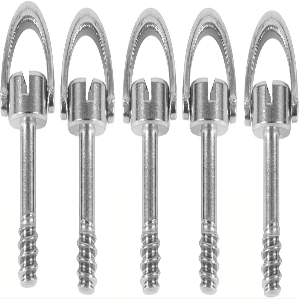 5 Pack 1/4" D-Ring SS Screw w Slot Head Long 14mm Shaft Tripod QR for QR Plate Stainless Steel