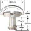 5 Pack 1/4" D-Ring SS Screw w Slot Head Long 14mm Shaft Tripod QR for QR Plate Stainless Steel view 3