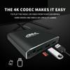 COSOWELL 4K Media Player for USB Drive & MicroSD, Ultra HD Digital Signage Player with HDMI/AV Output, H.265 H.264 MKV MP4 Video, MP3 Music, JPG Photo, Auto Play & Resume, Loop Playback view 3