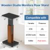18"-28" Height Adjustable Studio Monitor Stands Pair for Yamaha/Presonus/KRK/JBL/ADAM Audio/Mackie/Edifier Studio Monitors Speaker Stand- Heavy Duty Wood Studio Monitor Floor Stands for Surround Sound view 2
