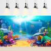 Cartoon Under The Sea Aquarium Background Underwater Coral Reef Aquatic Plants Fish Tank Background Undersea Marine Life Terrarium Backgrounds Ocean Floor Seascape Reptile Tank Backgrounds 36x24in view 2