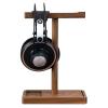 Headphone Holder - 28x20cm Black Walnut Wood Stand, Durable Desks Hanger, Headset Storage Rack | Modern Wooden Headphone Stand For Office Table Home Studio Decoration Organization view 1