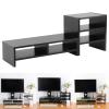 3-Tier Computer Monitor Stand, Desktop Shelf Organizer for Laptop/PC (502013.2cm) - White/Black Walnut/Light Walnut(Black 2 + 3 Coats) view 2