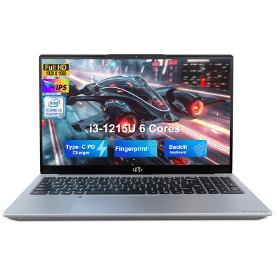 15.6" FHD IPS Student-Laptop-Computer - Intel Core i3-1215U(Beat i5-1135G7, 6 Cores Up to 4.4GHz), 16GB RAM 512GB SSD, 65W Type-C Charger, 2 Years Warranty, Fingerprint, Backlit Keyboard, Wi-Fi 6