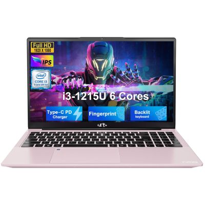 15.6" FHD IPS Student-Laptop-Computer - Intel Core i3-1215U(Beat i5-1135G7, 6 Cores Up to 4.4GHz), 16GB RAM 512GB SSD, 65W Type-C Charger, 2 Years Warranty, Fingerprint, Backlit Keyboard, Wi-Fi 6