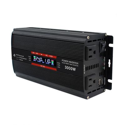 1500W/3000W Inverter Modified Sine Wave Inverter DC12V to AC 110V Outdoor Working Power Converter with LCD Display(Red)