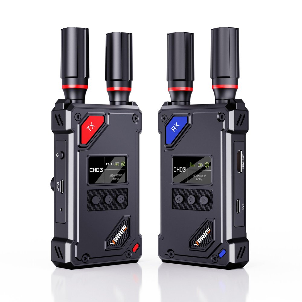 Vrriis Wireless Video Transmitter and Receiver with UVC Out for Live System,Manual Switching of 20 Channels,Wireless Video Transmission System 1500FT Los Range,0.05s Delay,Up to 5 Devices(1TX+1RX)