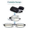 EQTQE 2 Pack Foldable Reading Glasses for Women Man, Blue Light Blocking, Anti UV Glare, Computer Compact Readers 1.25X view 2