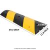 2 Pack Speed Bumps, 3.3Ft Rubber Speed Bumps for Road, 2 Channel 25000LBS Load Capacity Cable Wire Cord Cover with 6 Bolt Spikes for Asphalt Driveway view 3