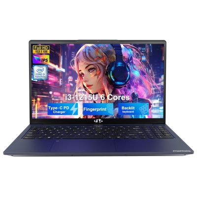 NIMO 15.6" FHD IPS Student-Laptop-Computer - Intel Core i3-1215U(Beat i5-1135G7, 6 Cores Up to 4.4GHz), 8GB RAM 256GB SSD, 65W Type-C Charger, 2 Years Warranty, Fingerprint, Backlit Keyboard, Wi-Fi 6
