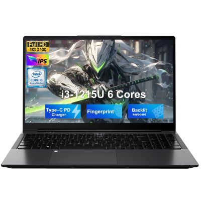 NIMO 15.6" FHD IPS Student-Laptop-Computer - Intel Core i3-1215U(Beat i5-1135G7, 6 Cores Up to 4.4GHz), 8GB RAM 256GB SSD, 65W Type-C Charger, 2 Years Warranty, Fingerprint, Backlit Keyboard, Wi-Fi 6