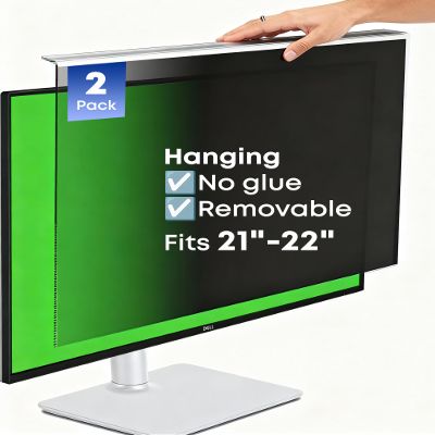 2-Pack Hanging Privacy Screen Protector for 21-22" Monitors, Removable & No Installation Required, 30 Privacy Filter, Effectively Blocks High-Energy 460nm Blue Light  Dual Protection for Information Security & Eye Health (22"-16:9 (19.29"12.48"))
