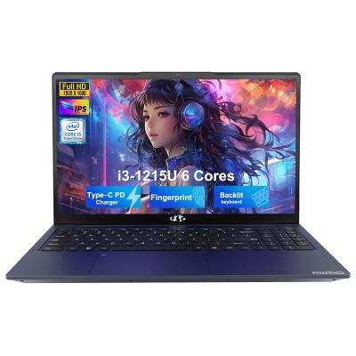 NIMO 15.6" FHD IPS Student-Laptop-Computer - Intel Core i3-1215U(Beat i5-1135G7, 6 Cores Up to 4.4GHz), 16GB RAM 1TB SSD, 65W Type-C Charger, 2 Years Warranty, Fingerprint, Backlit Keyboard, Wi-Fi 6