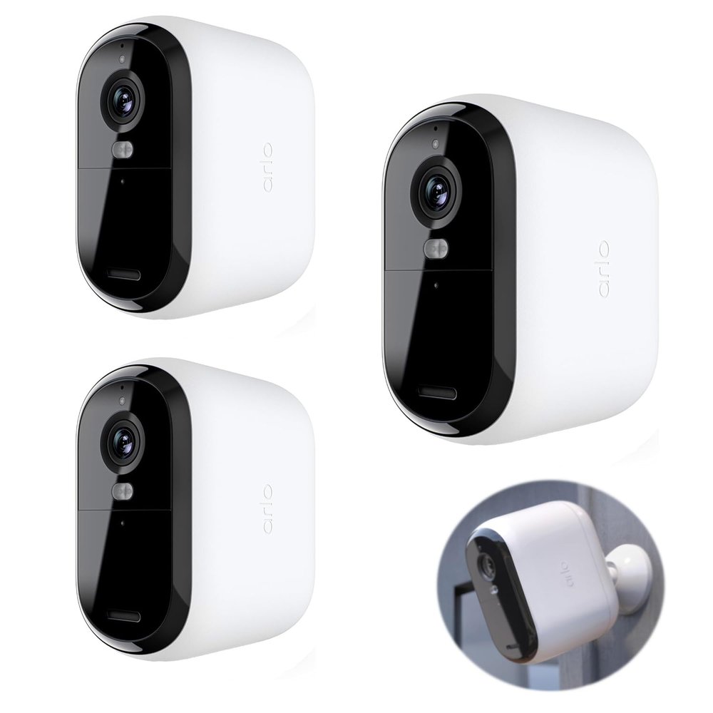 Arlo 3Pack Essential XL Spotlight Camera | 2nd Gen | 2K Color Night Vision, Wireless Security Outdoor Cam | 2-Way Audio | Direct to Wi-Fi No Hub Needed |Live Stream |Motion Activation |Notifications