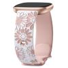 GEAK Flower Engraved Srtap Compatible with Fitbit Sense 2 Bands/Sense/Versa 3/Versa 4 Bands for Women, Cute Floral Pattern Soft Sport Accessories for Sense 1 2/Versa 4 3 SmartWatch view 1