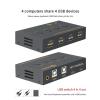 4 Port Splitte -KVM Switch ControllerUSB Keyboard Mouse Synchronizer, Plug and Play DistributorSplitter for Various Operating System view 3