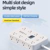 11 in 1 Powerstrip with Switches & Surge Protection,11 AC Outlets, 3 USB Ports & Time Display, 4.9 FT Extension Cord Flat Plug Surge Protector Powerstrip for Home Office Dorm Travel view 2
