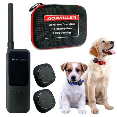 2-Pack Outdoor GPS Dog Tracker for Two Dogs Real-Time Tracking, No Phone or Signal Needed, Perfect for Hiking, Camping, Farms, and Large Open Spaces, No Subscription Fees