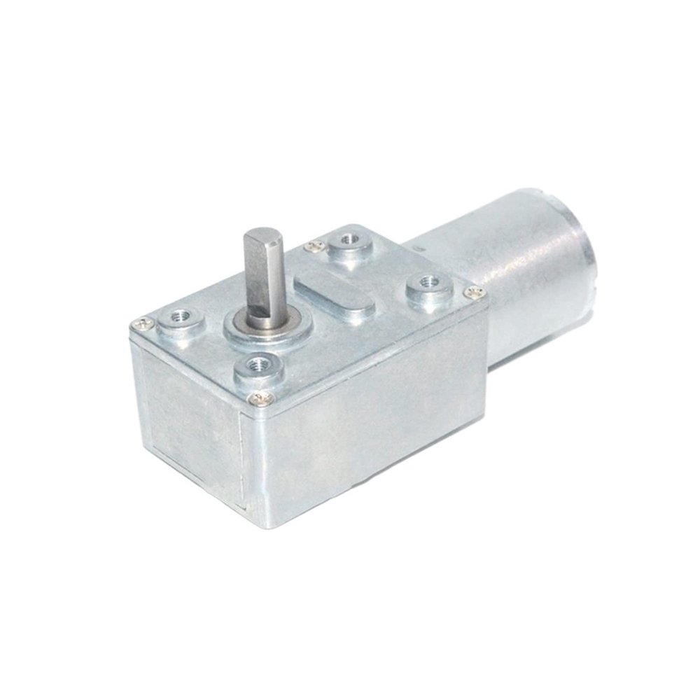 1pcs 6V JGY370 Brushed Low RPM High Torque DC Worm Gear Motor - Durable Solid Shaft for Robotics and DIY Projects(3rpm 24v)