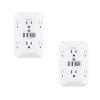Addtam Surge Protector Outlet Extender, 6-Outlet Splitter with 4 USB Wall Charger(2 USB-C Ports), Multi Plug Wall Outlet 1800J Power Strip, 2 Pack view 1