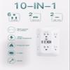 Addtam Surge Protector Outlet Extender, 6-Outlet Splitter with 4 USB Wall Charger(2 USB-C Ports), Multi Plug Wall Outlet 1800J Power Strip, 2 Pack view 2
