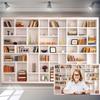 10x7ft White Bookshelf Backdrop Modern Office Zoom Video Conference Photography Background Bookcase Decorations for Home Office Meeting Library Study Room Bookcase Background Kids Portrait Props view 1