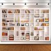 10x7ft White Bookshelf Backdrop Modern Office Zoom Video Conference Photography Background Bookcase Decorations for Home Office Meeting Library Study Room Bookcase Background Kids Portrait Props view 4
