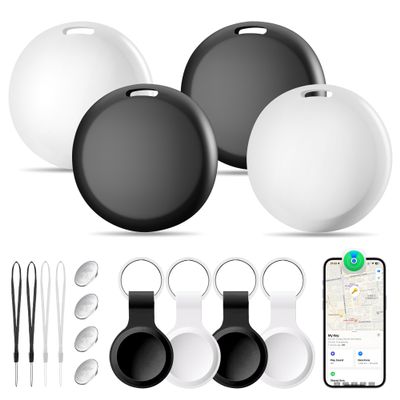 [Apple MFi Certified] Air Tracker Tags-4 Pack, Bluetooth Tracker Smart Tag, Works with Apple Find My (iOS Only), Item Finders for Key Luggage Wallet Bags Suitcases, Waterproof Tracking Tags Locator