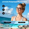 Oraolo Smart Glasses, Polarized Sunglasses with Bluetooth Speaker, Wireless Music & Calls, Athletic/Outdoor UV Protection and Voice Control, Unisex(Brown) view 4