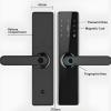BOGJFC F17 Smart Door Lock With Fingerprint Card Password Key App WiFi USB Emergency Charge Aluminium Alloy Mortise 22x220R Cantos Redondos Black view 2