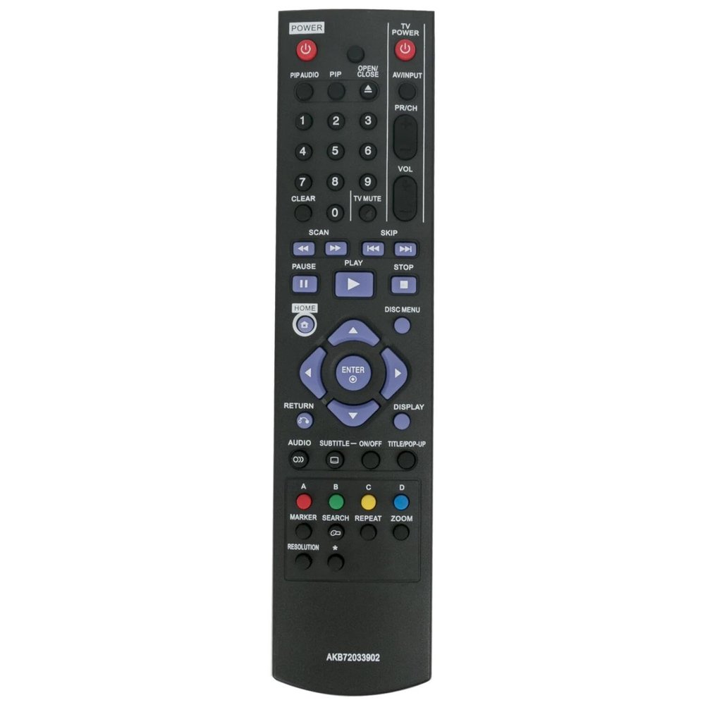 AKB72033902 Remote Control for LG Blu-ray Disc DVD BD Player in Living Rooms or Rooms, No Programming or Pairing Needed, Replacement Remote Compatible Models BD370 BD360 BD560 BD565 BD570