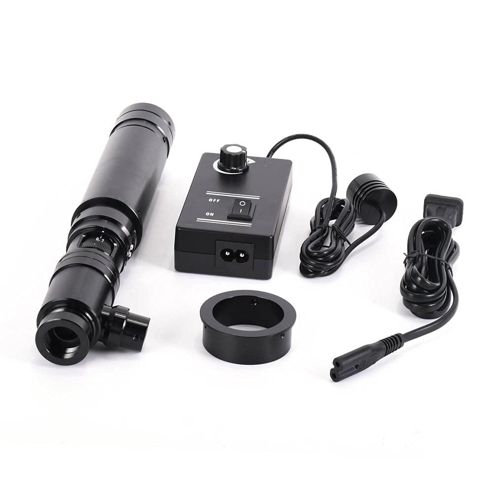 1pc HD400X Zoom Stereo Microscope Camera Coaxial Light Monocular C-Mount Zoom Lens 40mm Ring Zoon C-Mount Lens Glass Lens(400X)