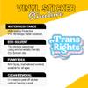 3 Pcs Trans Rights Sticker Bold Blue and Pink Quote Vinyl Decal for LGBTQ+ Allies, Parents, Teachers, Activists, Students, Social Justice Workers, Laptop, Notebook, Hydroflask, Car Window 3 Inches view 3